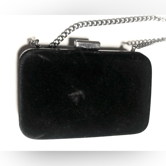 ARMANI Parfumes Black Velvet & Gun Metal Mini Box Purse Micro Evening Bag - Picture 6 of 11